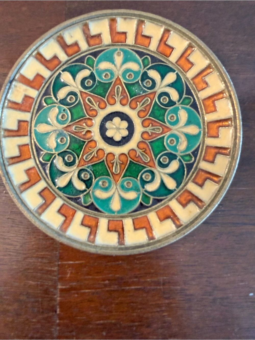 Byzantine Mosaic Design Enamel Wall Plate - Picture 2 of 5